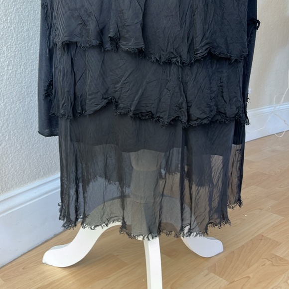 Scandal Italy. Italian back silk tiered dress. Size M. 20’s flare. - Picture 7 of 11
